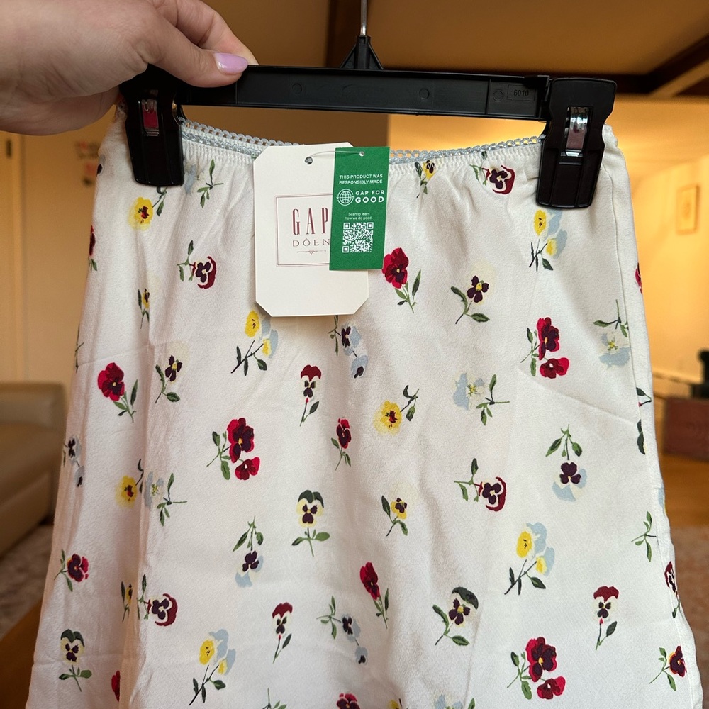NWT GAP x Doen Cream A-Line with Floral Print 6/7 - Picture 2 of 4